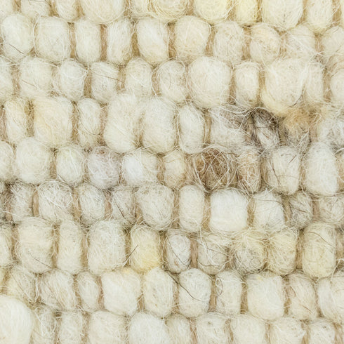 Wollteppich Natur | Reine Schur-Wolle Handweb Teppich im Skandinavischen Design | Beige Meliert